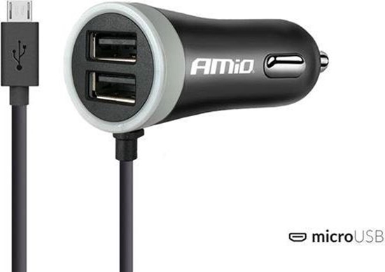 Picture of adowarka AMiO PCH PRO-01 Jednoczciowa 2x USB-A 2.4 A  (AMI-02056)