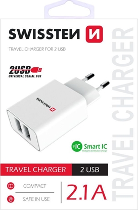 Picture of Ładowarka Swissten 2x USB-A 2.1 A (22034000)