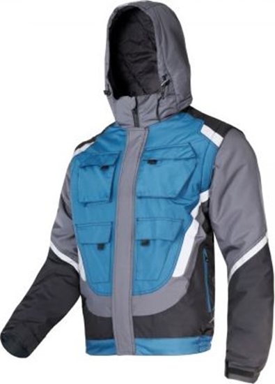 Picture of Lahti Pro Kurtka Ocieplana Czarno-szaro-turkusowa z Odblaskami S (L4092401)