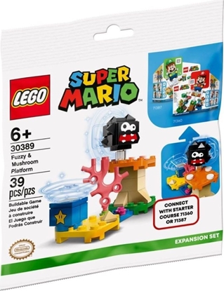 Изображение LEGO Super Mario Fuzzy i platforma z grzybem - zestaw dodatkowy (30389)