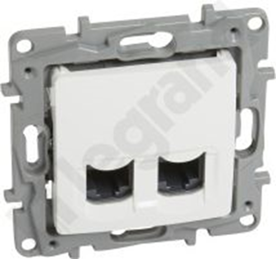 Изображение Legrand NILOE Gniazdo komputerowe podwójne 2x RJ45 kat. 6 UTP biae (764574)