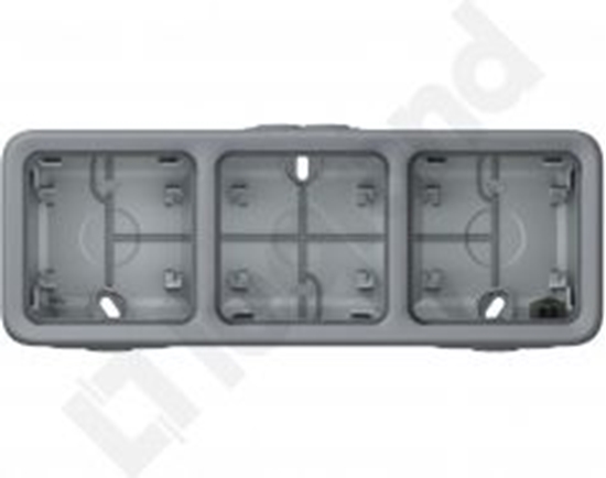 Изображение Legrand PLEXO55 Puszka natynkowa potrójna pozioma szara (069680)