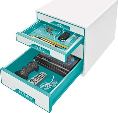 Picture of Leitz WOW Cube file storage box Polystyrol Metallic, Turquoise