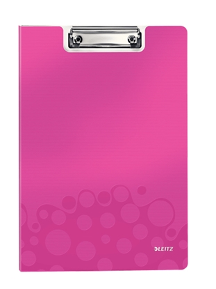 Attēls no Leitz WOW Clipfolder with cover clipboard A4 Metal, Polyfoam Pink