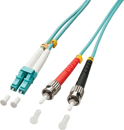Picture of Lindy 10m OM3 LC - ST Duplex fibre optic cable Turquoise