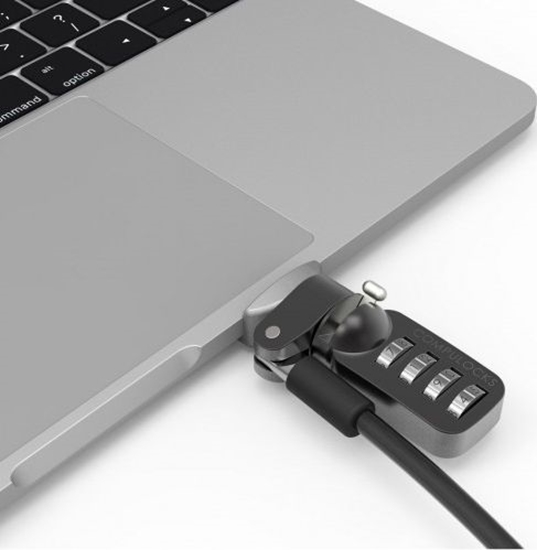 Picture of Compulocks Ledge Lock Adapter for MacBook Pro 13" M1 & M2 with Combination Cable Lock Silver