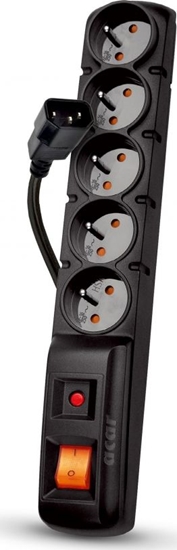 Picture of Acar F5 IEC przeciwprzepiciowa 5 gniazd 5 m czarna (W0088)