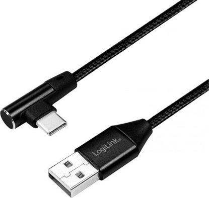 Attēls no Kabel USB 2.0 A męski do USB-C męski, kątowy, 0.3m 