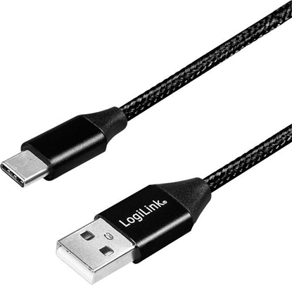 Attēls no Kabel USB LogiLink USB-A - USB-C 0.3 m Czarny (CU0139)