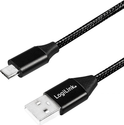 Attēls no Kabel USB LogiLink USB-A - microUSB 1 m Czarny (CU0144)
