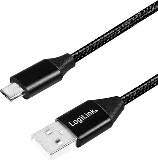 Изображение Kabel USB LogiLink USB-A - microUSB 1 m Czarny (CU0144)