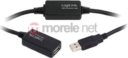 Attēls no Kabel USB LogiLink USB-A - USB-A 20 m Czarny (UA0146)
