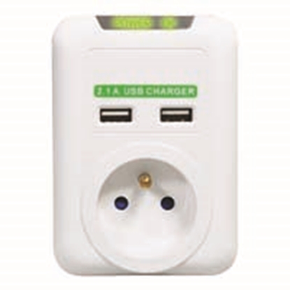 Изображение Logo Cordless 1 gniazdko, 2x USB