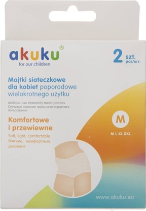 Picture of Majtki poporodowe Akuku wielorazowe siateczkowe M 2szt.