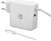 Picture of Manhattan Wall/Power Mobile Device Charger (Euro 2-pin), USB-C and USB-A ports, USB-C Output: 60W / 3A, USB-A Output: 2.4A, USB-C 1m Cable Built In, White, Phone Charger, Three Year Warranty, Box