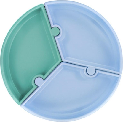 Attēls no MINIKOIOI MINIKOIOI-TALERZYK SILIKONOWY PUZZLE NIE BIESKI/ZIELONY