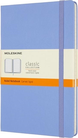 Изображение Moleskine Notes MOLESKINE Classic L (13x21 cm) w linie, twarda oprawa, hydrangea blue, 240 stron, niebieski