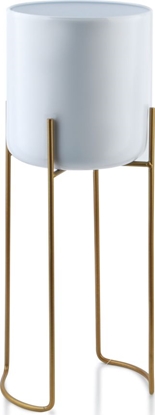 Изображение Mondex Osłonka metalowa na stojaku SWEN 20x54cm biała/złota
