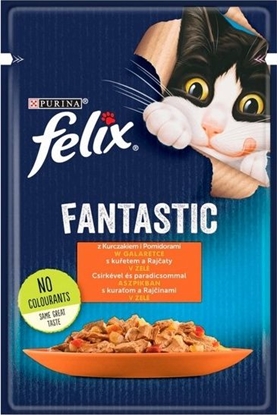 Picture of Nestle FELIX sasz.85g FANTASTIC KURA, POMIDOR w galaretce /26
