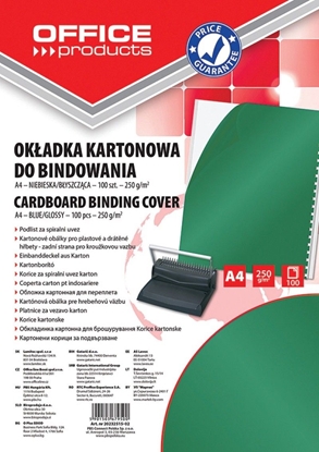 Picture of Office Products Okadki do bindowania OFFICE PRODUCTS, karton, A4, 250gsm, byszczce, 100szt., zielone
