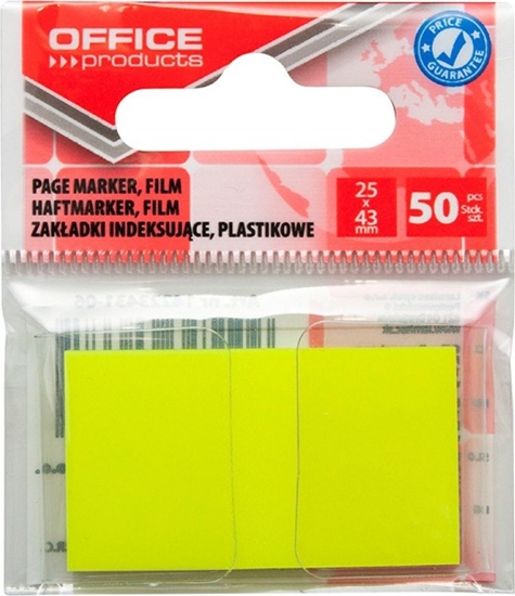 Picture of Office Products Zakadki indeksujce OFFICE PRODUCTS, PP, 25x43mm, 1x50 kart., zawieszka, óte