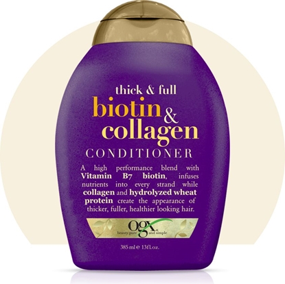 Attēls no Organix Cosmetix Biotin & Collagen Conditioner - odżywka z biotyną i kolagenem dodająca włosom objętości 385ml