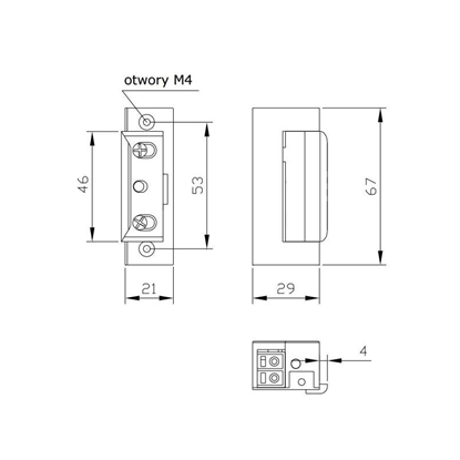 Attēls no Orno Elektrozaczep symetryczny z pamici i z blokad (R4-12.40)