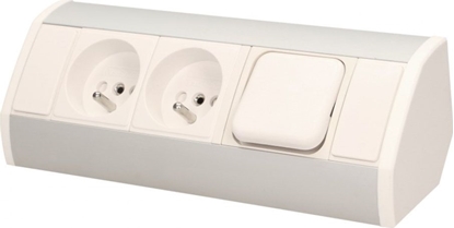 Attēls no Orno Gniazdo meblowe 2x2P+Z z wycznikiem, biao-srebrne