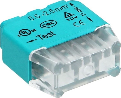 Изображение Orno Zczka instalacyjna wciskana 3-przewodowa, na drut 0,75-2,5mm2, IEC 300V/24A 100 szt. OR-SZ-8004/3/100