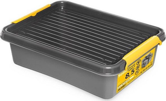 Picture of ORPLAST Wytrzymay Pojemnik Pudeko z Pokrywk Szary 8,5 l SolidStore uniwersalny