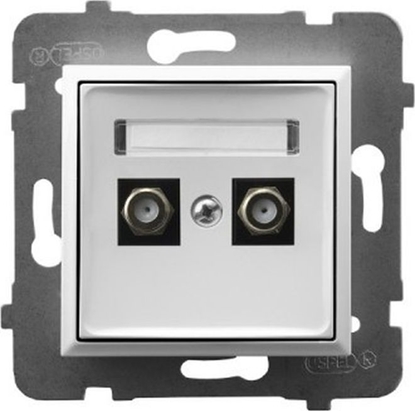 Picture of Ospel ARIA Gniazdo antenowe typu F podwójne biay GPA-2UF/m/00