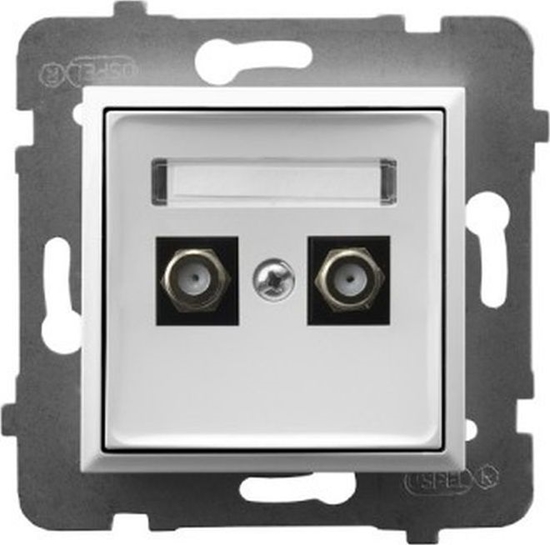 Picture of Ospel ARIA Gniazdo antenowe typu F podwójne biay GPA-2UF/m/00