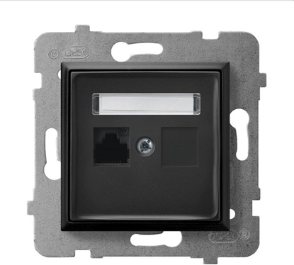 Picture of Ospel ARIA Gniazdo komputerowe pojedyncze, kat. 5e MMC czarny metalik GPK-1U/K/m/33