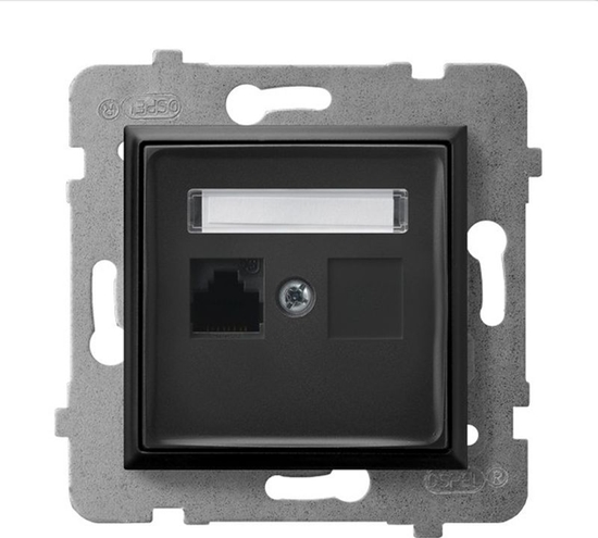 Picture of Ospel ARIA Gniazdo komputerowe pojedyncze, kat. 5e MMC czarny metalik GPK-1U/K/m/33