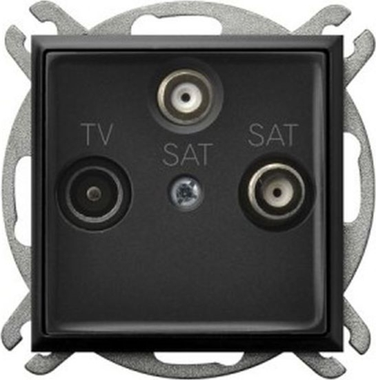 Изображение Ospel ARIA Gniazdo RTV-SAT z dwoma wyjciami SAT czarny metalik GPA-U2S/m/33