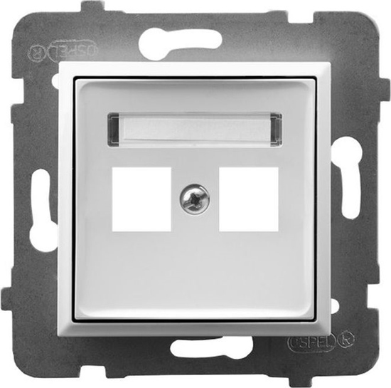 Picture of Ospel ARIA Obudowa gniazda podwójnego typu Keystone prosta biay GPK-2U/p/00