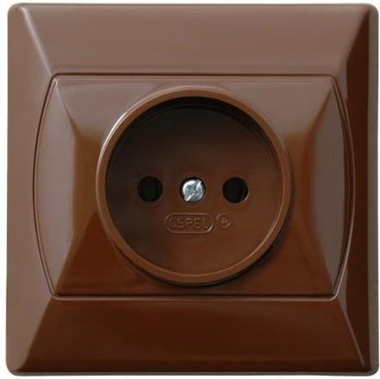 Picture of Ospel Gniazdo Akcent pojedyncze IP20 brzowe (GP-1A/24)