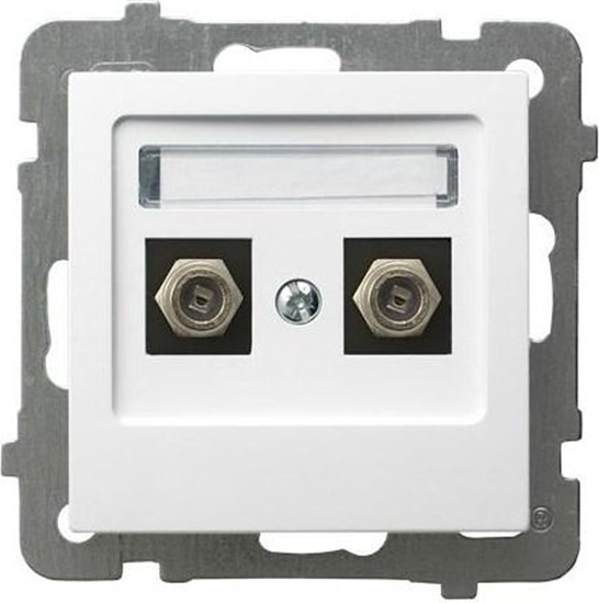 Picture of Ospel Gniazdo antenowe AS typu F podwójne biay (GPA-2GF/m/00)