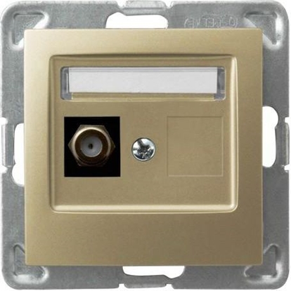 Attēls no Ospel Gniazdo antenowe Impresja pojedyncze typu F zoty metalik (GPA-1YF/m/28)