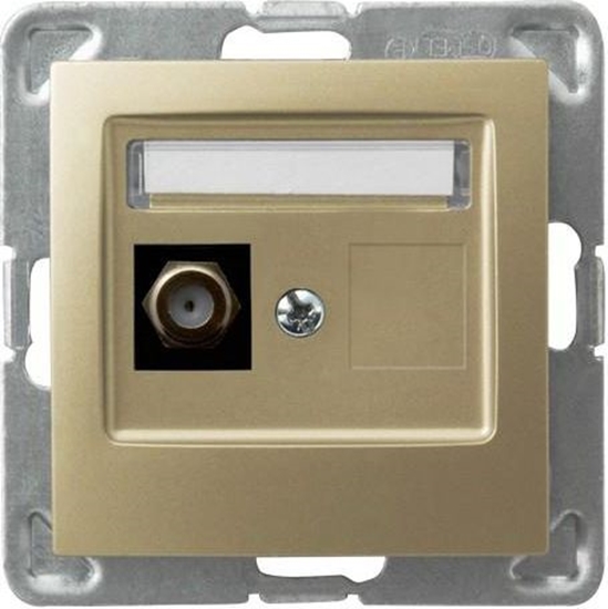 Picture of Ospel Gniazdo antenowe Impresja pojedyncze typu F zoty metalik (GPA-1YF/m/28)