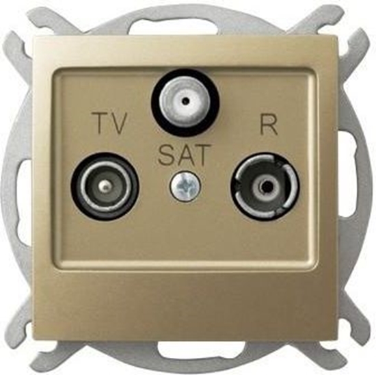 Picture of Ospel Gniazdo antenowe Impresja RTV-SAT kocowe zoty metalik (GPA-YS/m/28)