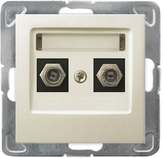 Picture of Ospel Gniazdo antenowe Impresja typu F podwójne ecru (GPA-2YF/m/27)