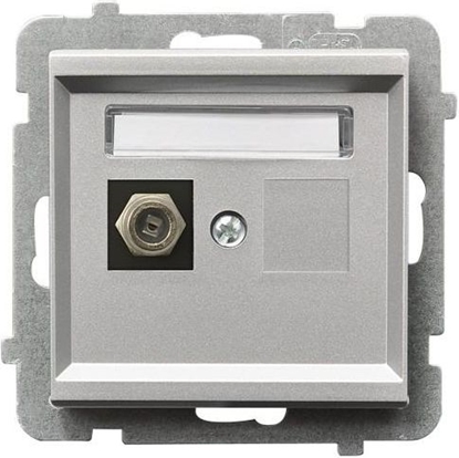 Attēls no Ospel Gniazdo antenowe Sonata typu F pojedyncze srebrny mat (GPA-1RF/m/38)