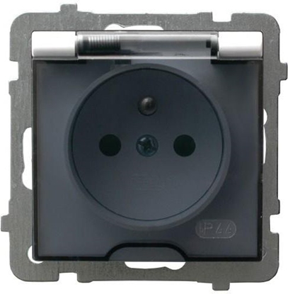 Picture of Ospel Gniazdo AS bryzgoszczelne z uziemieniem IP-44 biae wieczko przezroczyste (GPH-1GZ/m/00/d)