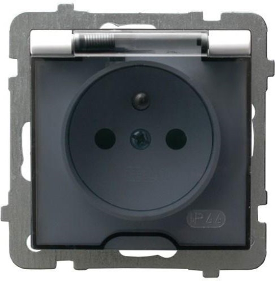 Picture of Ospel Gniazdo AS bryzgoszczelne z uziemieniem IP-44 biae wieczko przezroczyste (GPH-1GZ/m/00/d)