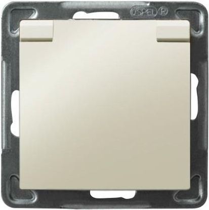 Picture of Ospel Gniazdo Impresja bryzgoszczelne z uziemieniem IP-44 z wieczkiem ecru (GPH-1YZ/m/27/w)