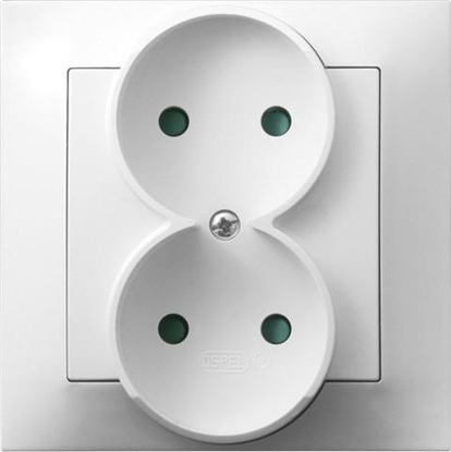 Picture of Ospel Gniazdo Impresja podwójne z przesonami torów prdowych biae (GP-2YP/00)