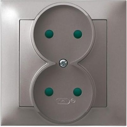 Picture of Ospel Gniazdo Impresja podwójne z przesonami torów prdowych tytan (GP-2YP/23)