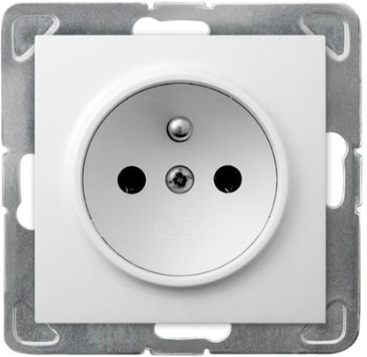 Picture of Ospel Gniazdo Impresja pojedyncze z uziemieniem biae (GP-1YZP/m/00)