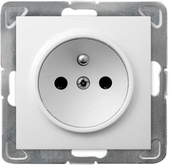 Picture of Ospel Gniazdo Impresja pojedyncze z uziemieniem biae (GP-1YZP/m/00)